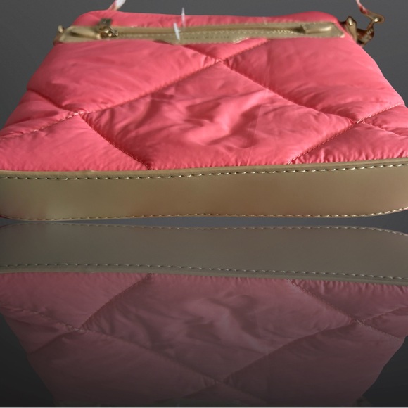 Anne Klein Pink Quilted Crossbody Bag Color Ocean Coral - Picture 3 of 9